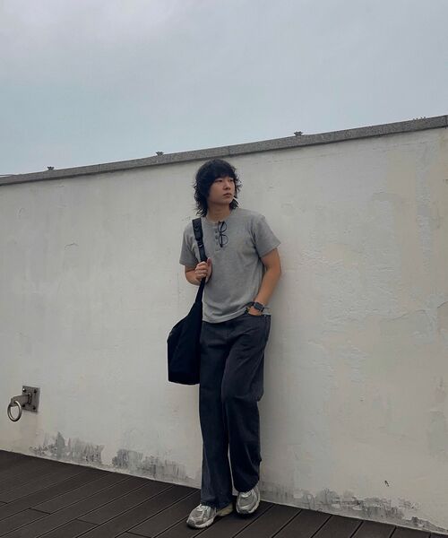 EXCONTAINER(エックスコンテナ)の「ヘンリーネックワッフルハーフスリーブ (グレー)(Tシャツ/カットソー・メンズ・その他・X-LARGE/MEDIUM/LARGE)」の15枚目の写真