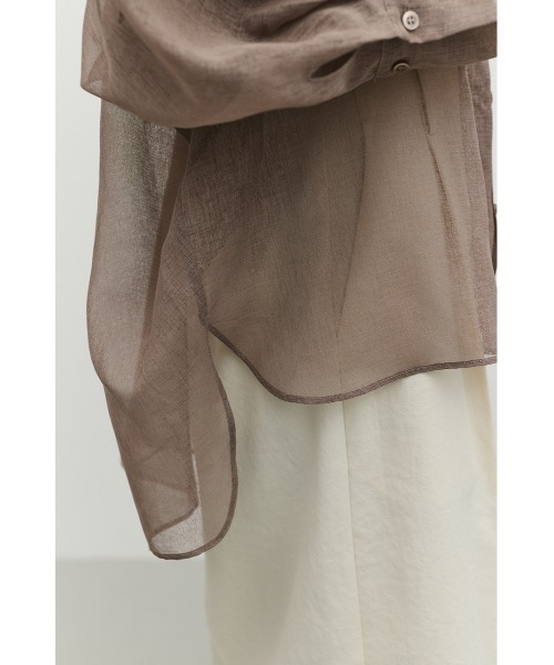 STYLEMIXER(スタイルミキサー)の「【4色展開・長袖】2WAYシアーシャツ(シャツ/ブラウス・レディース・ホワイト/ライトブラウン/ブラック/グリーン・FREE)」の22枚目の写真