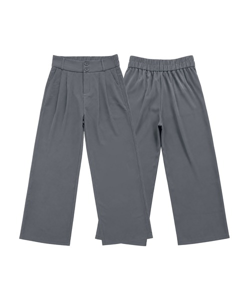 aimoha(アイモハ)の「ハイウエストタックパンツ(スラックス・レディース・ダークグレー/ブラック・L/M)」の9枚目の写真