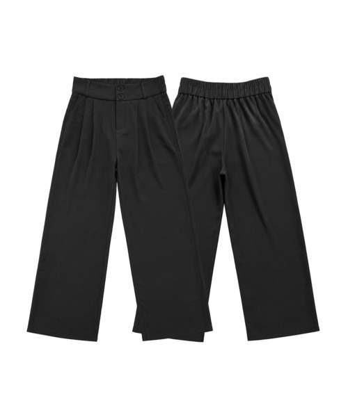 aimoha(アイモハ)の「ハイウエストタックパンツ(スラックス・レディース・ダークグレー/ブラック・L/M)」の10枚目の写真