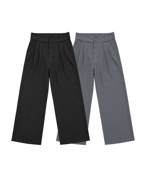 aimoha(アイモハ)の「ハイウエストタックパンツ(スラックス・レディース・ダークグレー/ブラック・L/M)」の11枚目の写真