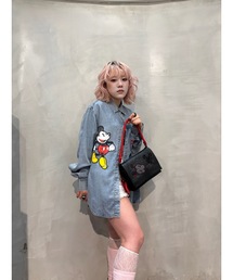 Studded Denim Crossbody Bag/スタッズクロスデニムショルダーバッグ