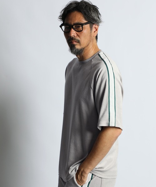 PILE LINE RAGLAN TEE：セットアップ対応 サイドライン ミニパイルTEE