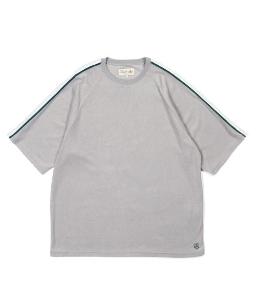 The DUFFER of ST.GEORGE(ザダファーオブセントジョージ)の「PILE LINE RAGLAN TEE:セットアップ対応 サイドライン ミニパイルTEE / タオル地 / ラグランスリーブ / スポーティーミックス / イージーウェア(Tシャツ/カットソー・メンズ・ライトグレー/チャコールグレー・X-LARGE/LARGE/MEDIUM)」の10枚目の写真