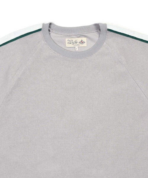 The DUFFER of ST.GEORGE(ザダファーオブセントジョージ)の「PILE LINE RAGLAN TEE:セットアップ対応 サイドライン ミニパイルTEE / タオル地 / ラグランスリーブ / スポーティーミックス / イージーウェア(Tシャツ/カットソー・メンズ・ライトグレー/チャコールグレー・X-LARGE/LARGE/MEDIUM)」の11枚目の写真