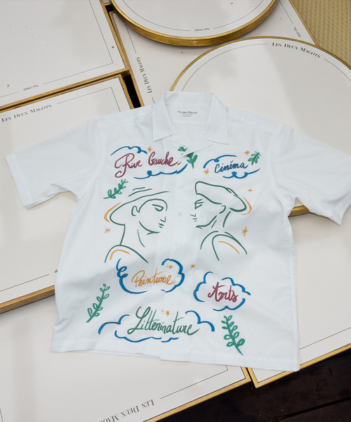 EDIFICE(エディフィス)の「LES DEUX MAGOTS (ドゥマゴ) アートシャツ(シャツ/ブラウス・メンズ・ホワイト・SMALL/MEDIUM/LARGE)」の2枚目の写真