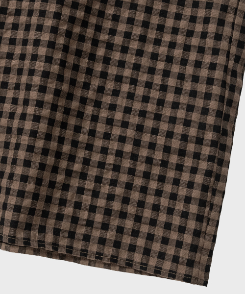NONBLANK(ノンブランク)の「ギンガムチェッククロップHSシャツ_DARK BEIGE(シャツ/ブラウス・メンズ・ダークベージュ・SMALL/MEDIUM/LARGE/X-LARGE)」の7枚目の写真