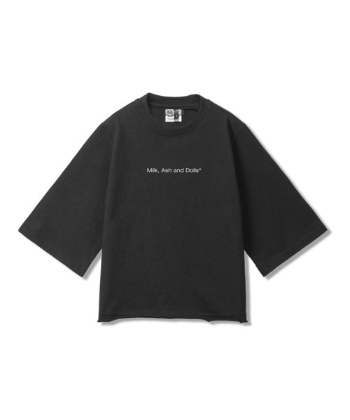 MILK ASH AND DOLLS(ミルク アッシュ アンド ドールズ)の「ロゴクロップショートスリーブ - ブラック(Tシャツ/カットソー・レディース・ブラック・SMALL/MEDIUM)」の1枚目の写真