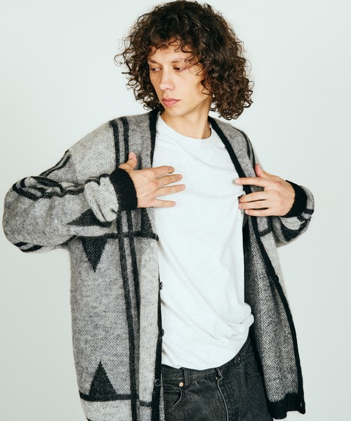 TOWNCRAFT(タウンクラフト)の「TOWNCRAFT / タウンクラフト VINTAGE MOHAIR CARDIGAN ヴィンテージ モヘア カーディガン(カーディガン/ボレロ・メンズ・その他1/グレー/ブラック/ブラウン・MEDIUM/LARGE)」の4枚目の写真