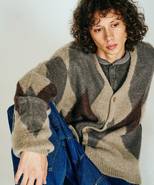 TOWNCRAFT(タウンクラフト)の「TOWNCRAFT / タウンクラフト VINTAGE MOHAIR CARDIGAN ヴィンテージ モヘア カーディガン(カーディガン/ボレロ・メンズ・その他1/グレー/ブラック/ブラウン・MEDIUM/LARGE)」の1枚目の写真