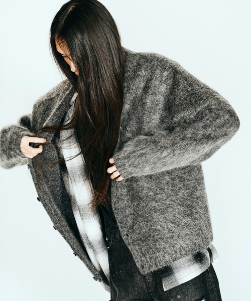TOWNCRAFT(タウンクラフト)の「TOWNCRAFT / タウンクラフト VINTAGE MOHAIR CARDIGAN ヴィンテージ モヘア カーディガン(カーディガン/ボレロ・メンズ・その他1/グレー/ブラック/ブラウン・MEDIUM/LARGE)」の3枚目の写真