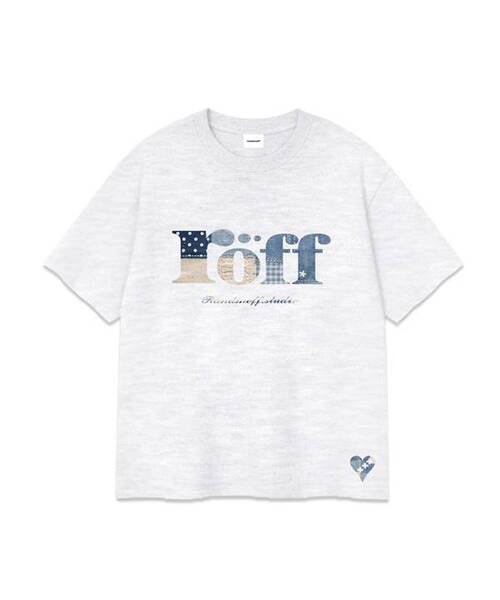 RANDOMOFF(ランダムオフ)の「ROEFF TYPE PLAY BLUE PATCH T-SHIRT (3color)(Tシャツ/カットソー・レディース・ホワイト/ライトグレー/ブラック・SMALL/MEDIUM/LARGE/X-LARGE)」の3枚目の写真