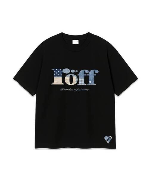 RANDOMOFF(ランダムオフ)の「ROEFF TYPE PLAY BLUE PATCH T-SHIRT (3color)(Tシャツ/カットソー・レディース・ホワイト/ライトグレー/ブラック・SMALL/MEDIUM/LARGE/X-LARGE)」の1枚目の写真