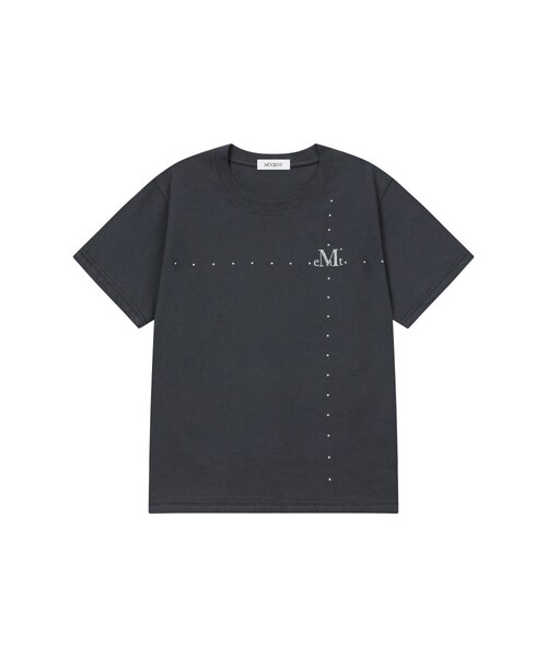 MUCENT(ムセント)の「ブリスドットクロス半袖Tシャツ(Tシャツ/カットソー・レディース・チャコールグレー・FREE)」の1枚目の写真