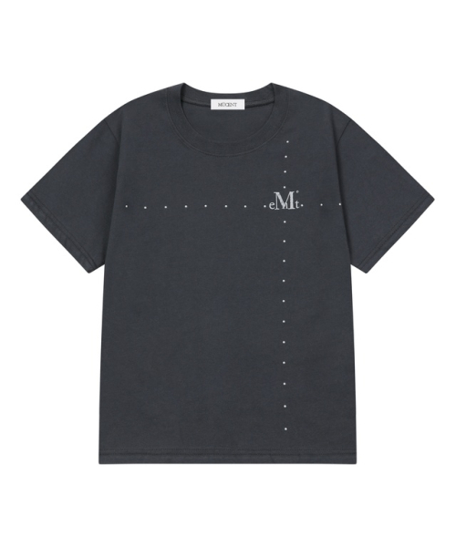 MUCENT(ムセント)の「ブリスドットクロス半袖Tシャツ(Tシャツ/カットソー・レディース・チャコールグレー・FREE)」の2枚目の写真