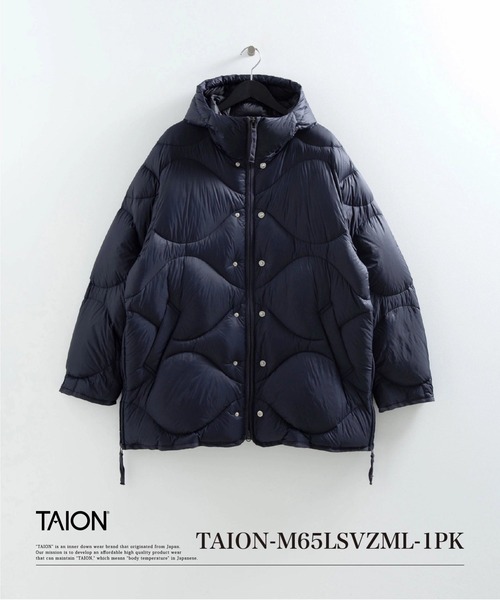 TAION(タイオン)の「【TAION(タイオン)】〈ユニセックス〉ミリタリー M65 ボリュームダウンパーカー-ソフトシェル(ダウンジャケット/コート・メンズ・ダークグリーン系/チョコ/ダークネイビー/ダークオリーブ/ブラック/グレイッシュベージュ・L/M/XL/S)」の6枚目の写真