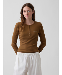 GAP | リブ GAPロゴ ヘンリーネックTシャツ(Tシャツ/カットソー)