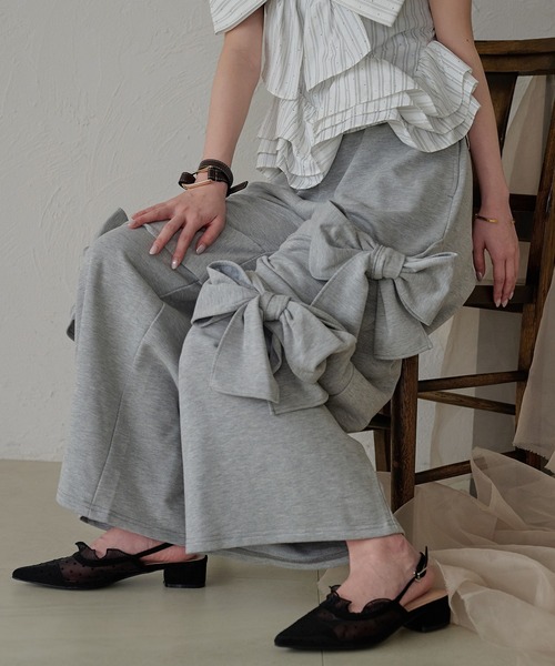 ribbon sweat pants / リボンスウェットパンツ（スウェットパンツ