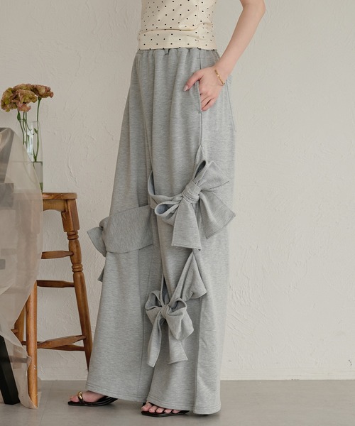 mideal(マイディール)の「ribbon sweat pants / リボンスウェットパンツ(スウェットパンツ・レディース・ブラック/グレー・SMALL/MEDIUM)」の7枚目の写真