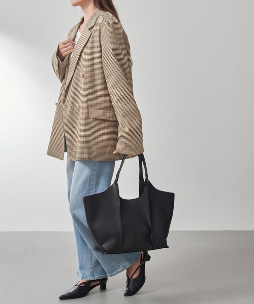MAISON BREEZE（メゾンブリーズ）の「【MAISON BREEZE】アウトステッチA4トート 仕事バッグ/大容量/A4収納可 SNBD（トートバッグ・レディース・チャコールグレー/ブラック/キャメル・FREE）」の10枚目の写真