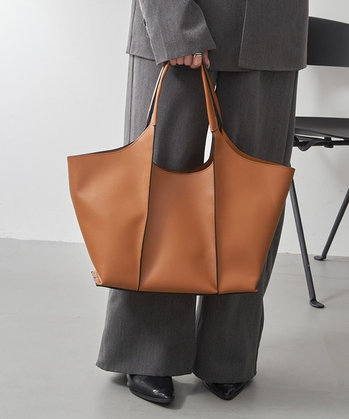 MAISON BREEZE（メゾンブリーズ）の「【MAISON BREEZE】アウトステッチA4トート 仕事バッグ/大容量/A4収納可 SNBD（トートバッグ・レディース・チャコールグレー/ブラック/キャメル・FREE）」の21枚目の写真