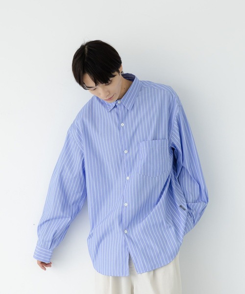 LOWRYS FARM（ローリーズファーム）の「【LFM(U)】ブロードストライプシャツ　 1054030（シャツ/ブラウス・メンズ・ピンク/ブルー/ベージュ・LARGE/MEDIUM）」の2枚目の写真