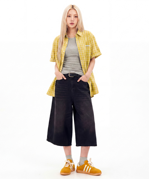 ARTISTWEAR（アーティストウェア）の「[ATW] サンアンドムーンチェックハーフシャツ - イエロー（シャツ/ブラウス・レディース・その他・MEDIUM/LARGE/X-LARGE）」の3枚目の写真