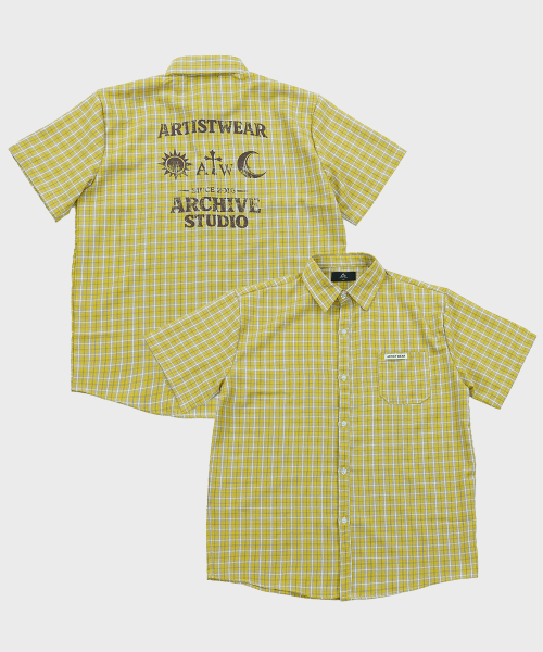 ARTISTWEAR（アーティストウェア）の「[ATW] サンアンドムーンチェックハーフシャツ - イエロー（シャツ/ブラウス・レディース・その他・MEDIUM/LARGE/X-LARGE）」の4枚目の写真