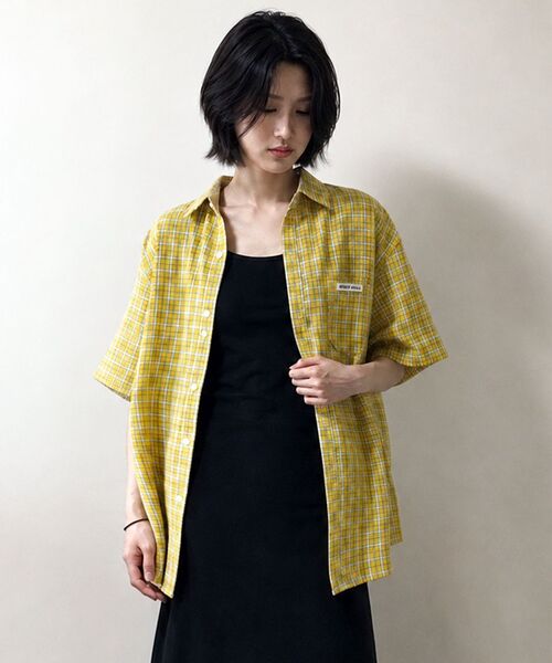 ARTISTWEAR（アーティストウェア）の「[ATW] サンアンドムーンチェックハーフシャツ - イエロー（シャツ/ブラウス・レディース・その他・MEDIUM/LARGE/X-LARGE）」の5枚目の写真