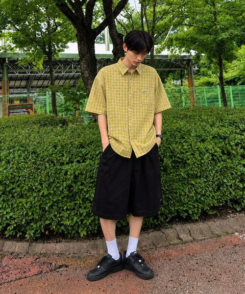 ARTISTWEAR（アーティストウェア）の「[ATW] サンアンドムーンチェックハーフシャツ - イエロー（シャツ/ブラウス・レディース・その他・MEDIUM/LARGE/X-LARGE）」の7枚目の写真