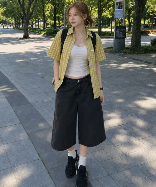ARTISTWEAR（アーティストウェア）の「[ATW] サンアンドムーンチェックハーフシャツ - イエロー（シャツ/ブラウス・レディース・その他・MEDIUM/LARGE/X-LARGE）」の11枚目の写真
