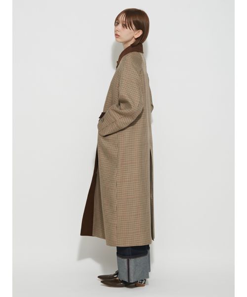FURFUR(ファーファー)の「ステンカラーロングコート(ステンカラーコート・レディース・ベージュ/グレー/チェック・F)」の9枚目の写真