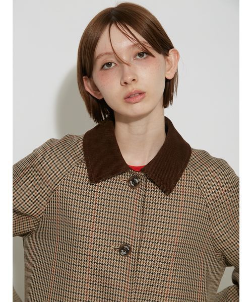 FURFUR(ファーファー)の「ステンカラーロングコート(ステンカラーコート・レディース・ベージュ/グレー/チェック・F)」の10枚目の写真