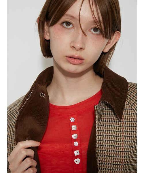 FURFUR(ファーファー)の「ステンカラーロングコート(ステンカラーコート・レディース・ベージュ/グレー/チェック・F)」の11枚目の写真