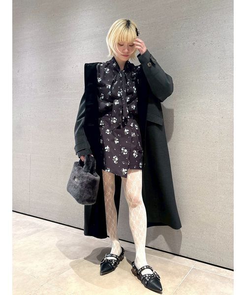 FURFUR(ファーファー)の「ステンカラーロングコート(ステンカラーコート・レディース・ベージュ/グレー/チェック・F)」の14枚目の写真