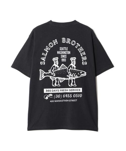 MANASTASH(マナスタッシュ)の「MANASTASH/マナスタッシュ SALMON HEMP TEE(Tシャツ/カットソー・メンズ・ピンク/ブラック/ホワイト・XL/L/M/S)」の1枚目の写真