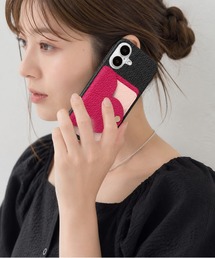 COVERARY（カバラリ）の「イタリアンシュリンクレザー ハートミラー カードケース付き スマホケース iPhone / Google Pixel / AQUOS / Galaxy / Xperia 対応 全8色 大人可愛い くすみカラー（スマホケース/カバー）」