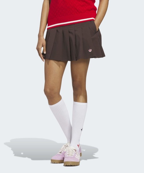 adidas(アディダス)の「オリジナルスゴルフ プルオン プリーツスカート【adidas Golf/アディダスゴルフ】(スカート・レディース・ダークブラウン・X-SMALL/X-LARGE/SMALL/XX-LARGE/MEDIUM/LARGE)」の2枚目の写真