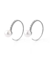【ステンレス】パール×ビジューフックピアス