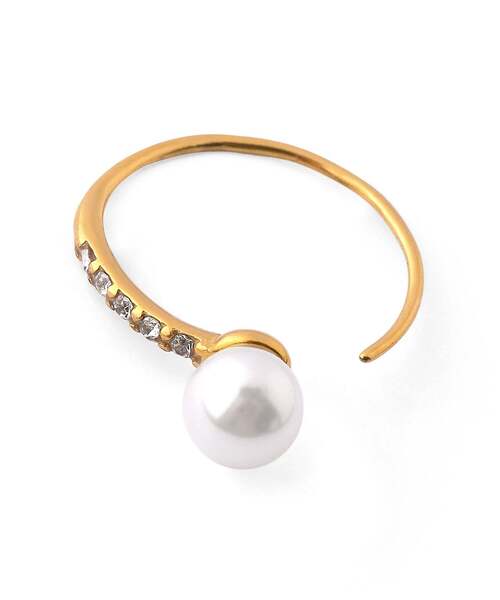 ANEMONE(アネモネ)の「【ステンレス】パール×ビジューフックピアス(ピアス(両耳用)・レディース・シルバー/ゴールド・FREE)」の3枚目の写真