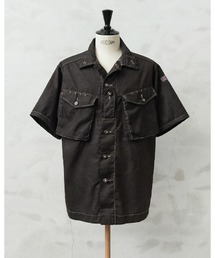 MILITARY | 実物 新品 デッドストック イギリス軍 リメイク TROPICAL COMBAT S/S シャツ　BLACK(Tシャツ/カットソー)