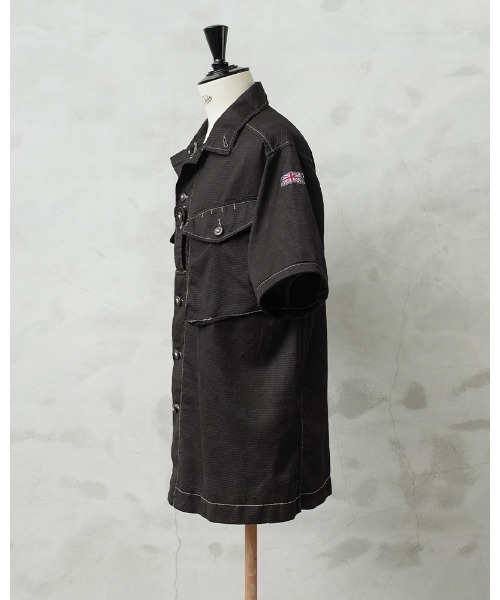 MILITARY(ミリタリー)の「実物 新品 デッドストック イギリス軍 リメイク TROPICAL COMBAT S/S シャツ BLACK(Tシャツ/カットソー・メンズ・ブラック系その他・L/L-XL)」の2枚目の写真