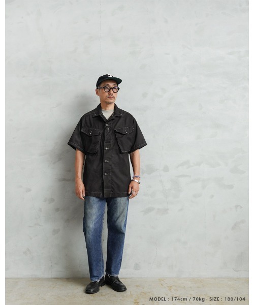 MILITARY(ミリタリー)の「実物 新品 デッドストック イギリス軍 リメイク TROPICAL COMBAT S/S シャツ BLACK(Tシャツ/カットソー・メンズ・ブラック系その他・L/L-XL)」の5枚目の写真