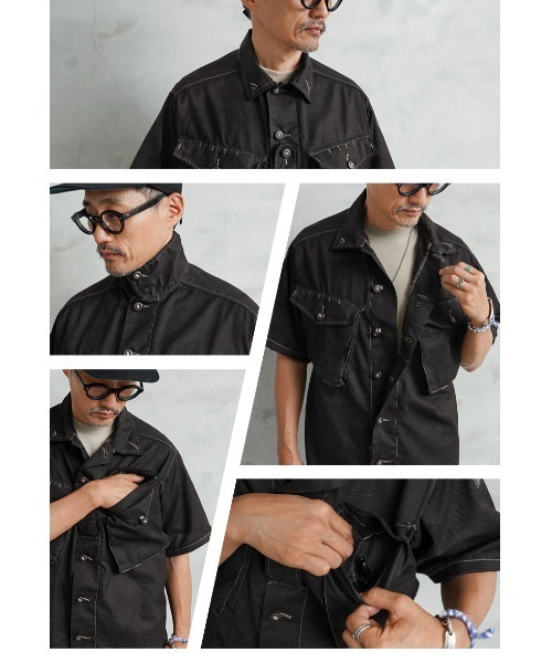 MILITARY(ミリタリー)の「実物 新品 デッドストック イギリス軍 リメイク TROPICAL COMBAT S/S シャツ BLACK(Tシャツ/カットソー・メンズ・ブラック系その他・L/L-XL)」の10枚目の写真