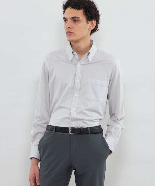 MACKINTOSH LONDON(マッキントッシュ ロンドン)の「【FLEX JERSEY】ドビージャカードジャージー ボタンダウンシャツ(シャツ/ブラウス・メンズ・ブルー系その他4/ベージュ系その他2・M/S/XL/L)」の2枚目の写真