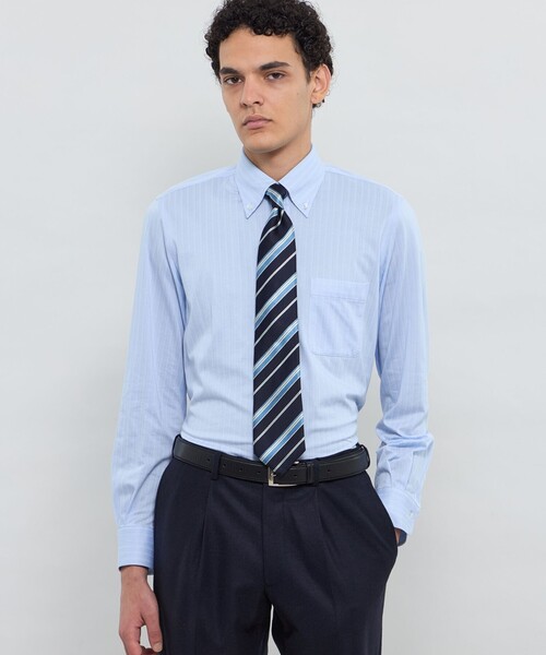 MACKINTOSH LONDON(マッキントッシュ ロンドン)の「【FLEX JERSEY】ドビージャカードジャージー ボタンダウンシャツ(シャツ/ブラウス・メンズ・ブルー系その他4/ベージュ系その他2・M/S/XL/L)」の1枚目の写真