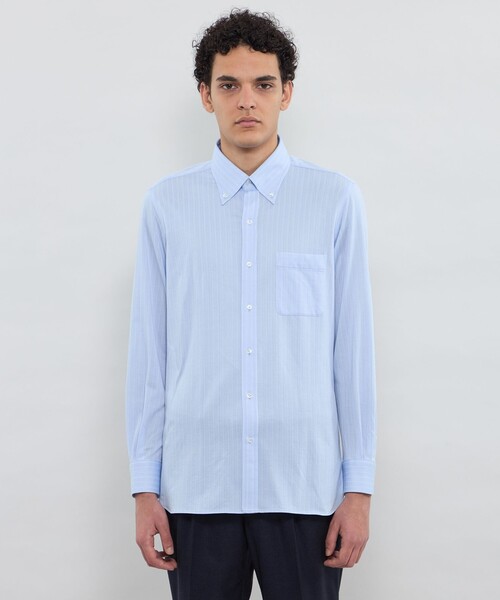 MACKINTOSH LONDON(マッキントッシュ ロンドン)の「【FLEX JERSEY】ドビージャカードジャージー ボタンダウンシャツ(シャツ/ブラウス・メンズ・ブルー系その他4/ベージュ系その他2・M/S/XL/L)」の7枚目の写真