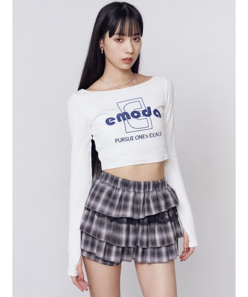 EMODA（エモダ）の「ティアードミニスカート（スカート・レディース・ブルー/グレー/ブラウン・FREE）」の6枚目の写真