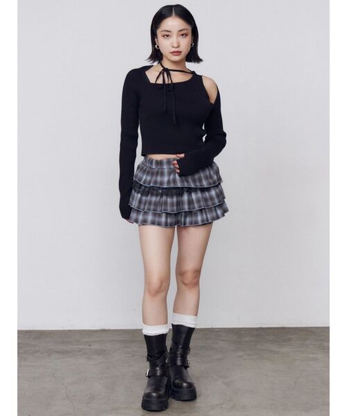 EMODA（エモダ）の「ティアードミニスカート（スカート・レディース・ブルー/グレー/ブラウン・FREE）」の15枚目の写真