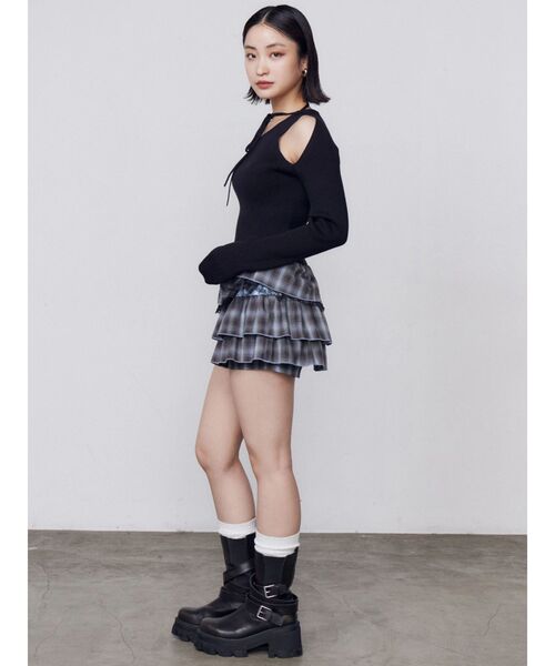 EMODA（エモダ）の「ティアードミニスカート（スカート・レディース・ブルー/グレー/ブラウン・FREE）」の16枚目の写真